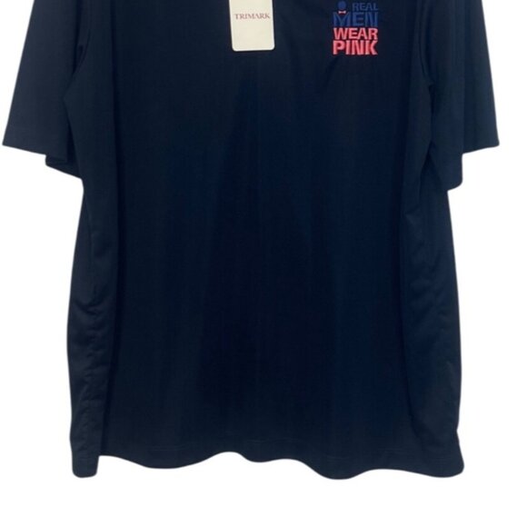 Trimark Real Men Wear Pink Polo Shirt Mens XL Blue American Cancer Society - Picture 4 of 10